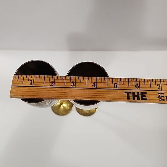Set of 2 Brass? Vtg Leaf Champagne Flutes 10"t x 2" Opening - Picture 4 of 12